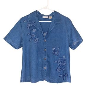 Alfred Dunner Embellished Button Up Womens 12